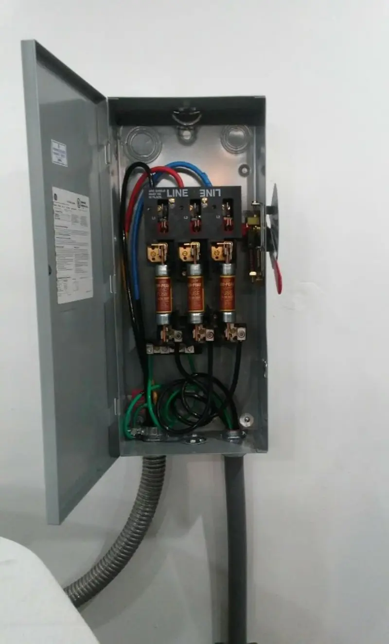 Three-phase disconnect switch installed for Electrical Wiring & Rewiring in Brent